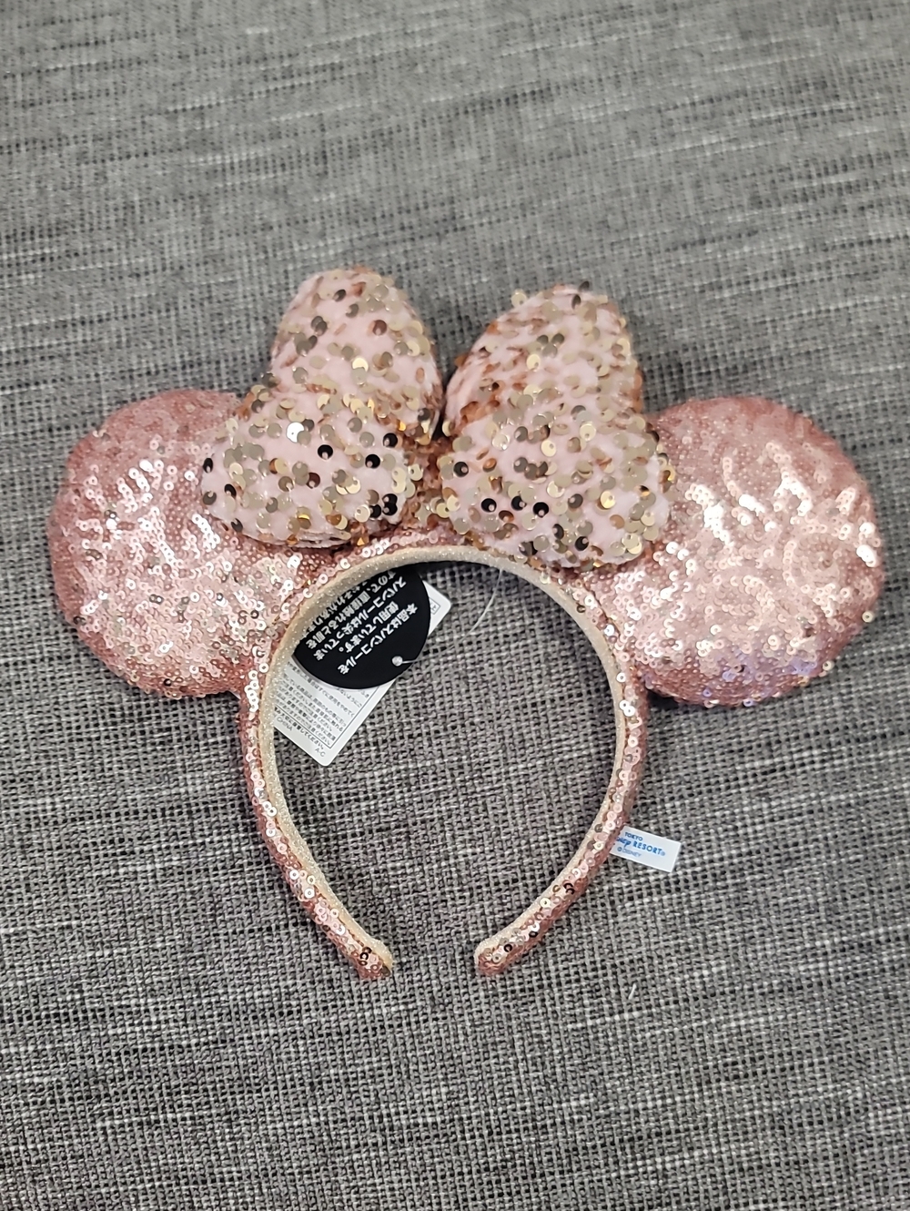 Tokyo Disneyland Minnie Mouse Ears – Pink Sequin Ears & Sparling Pink Bow!